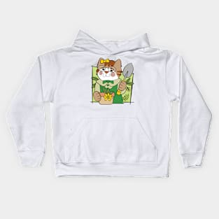 Cat Flower Gardening Kids Hoodie